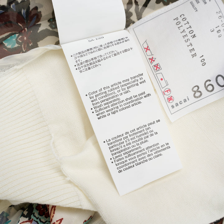 sacai Floral Print Cotton Knit Cardigan - view 8