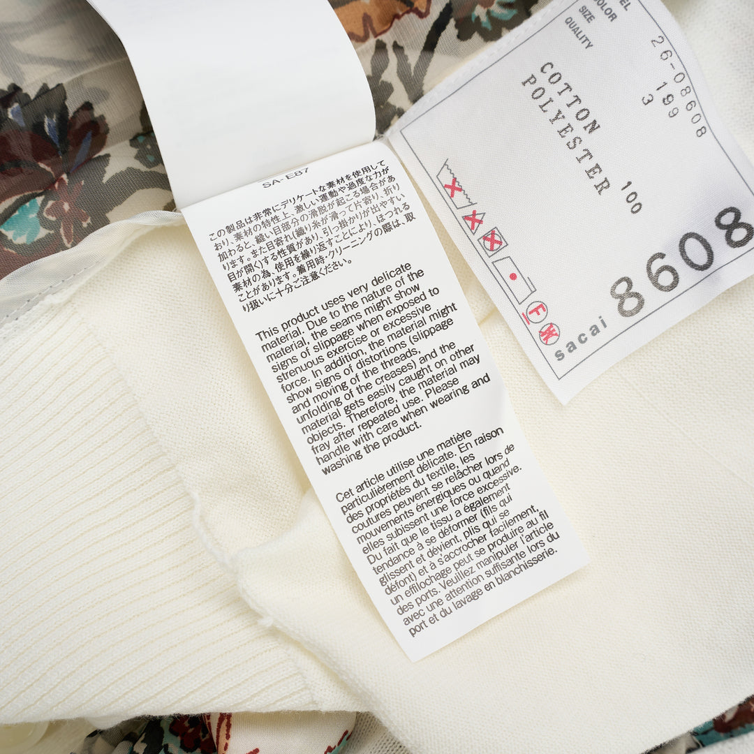 sacai Floral Print Cotton Knit Cardigan - view 9