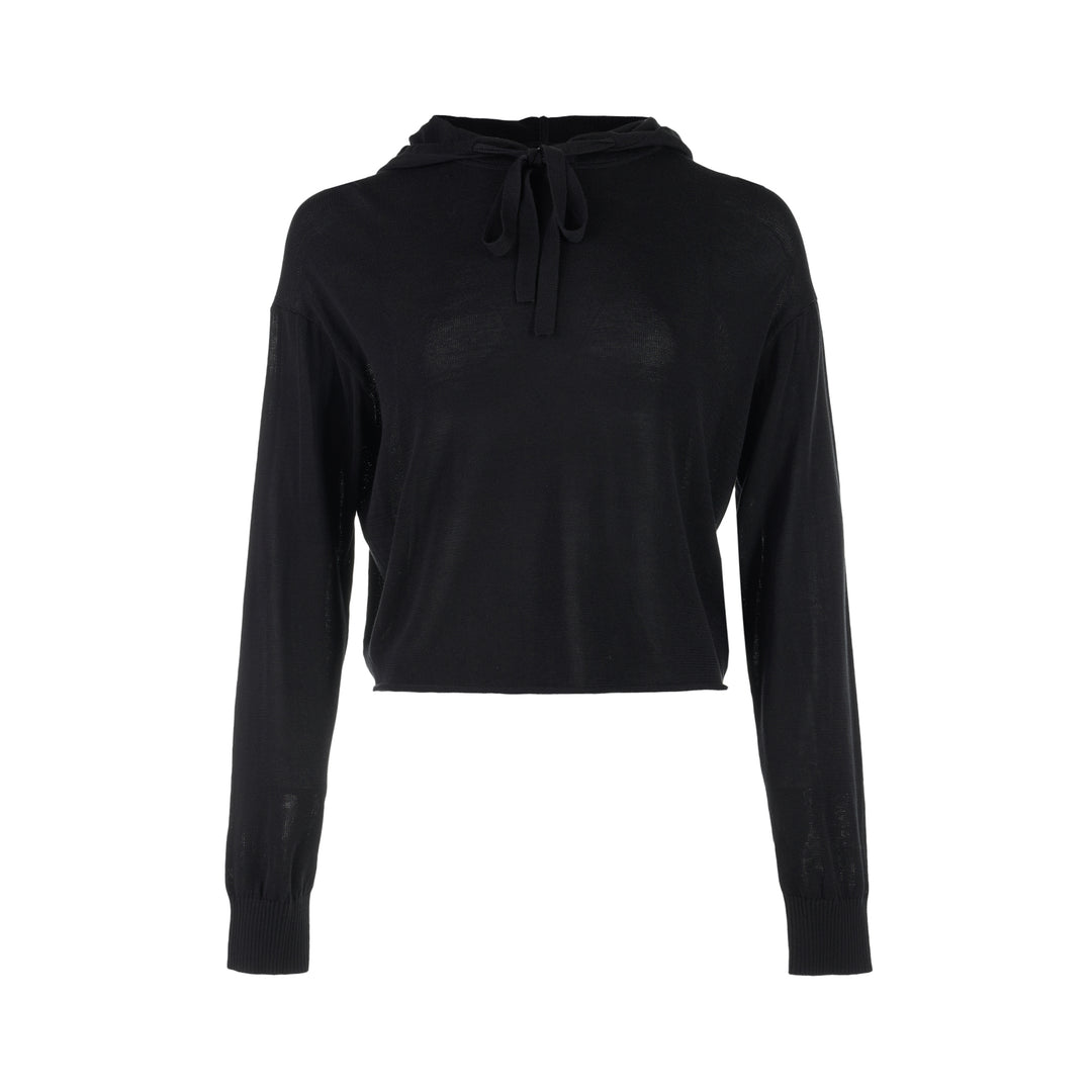 Club21 Collection Silk Cotton Cropped Hooded Sweater