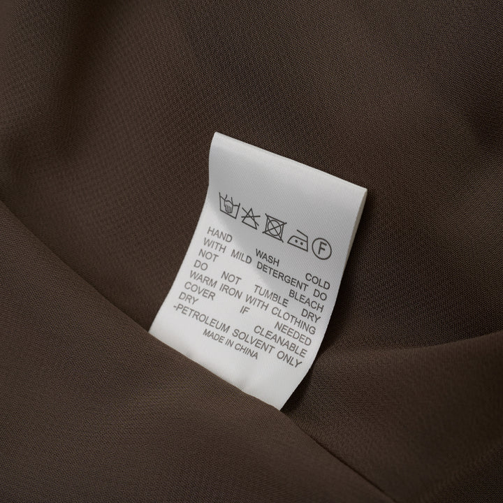 Club21 Collection Noemie sleeveless taupe midi dress in habutai silk cupro mix with draped V-neckline and pleated waist - view 3