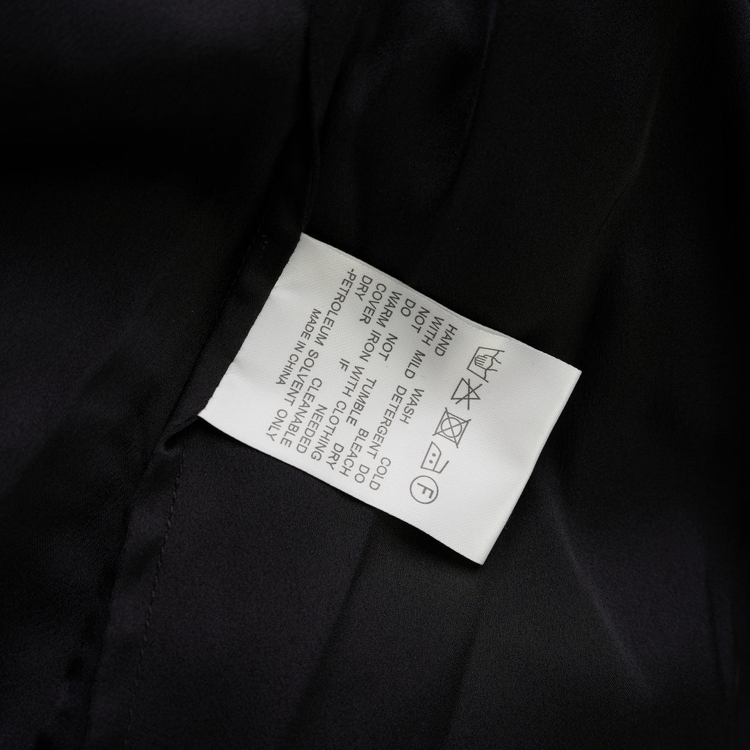 Black silk blend maxi dress with sheer balloon sleeves, gathered neckline, smocked waist and tiered flowing skirt - view 3