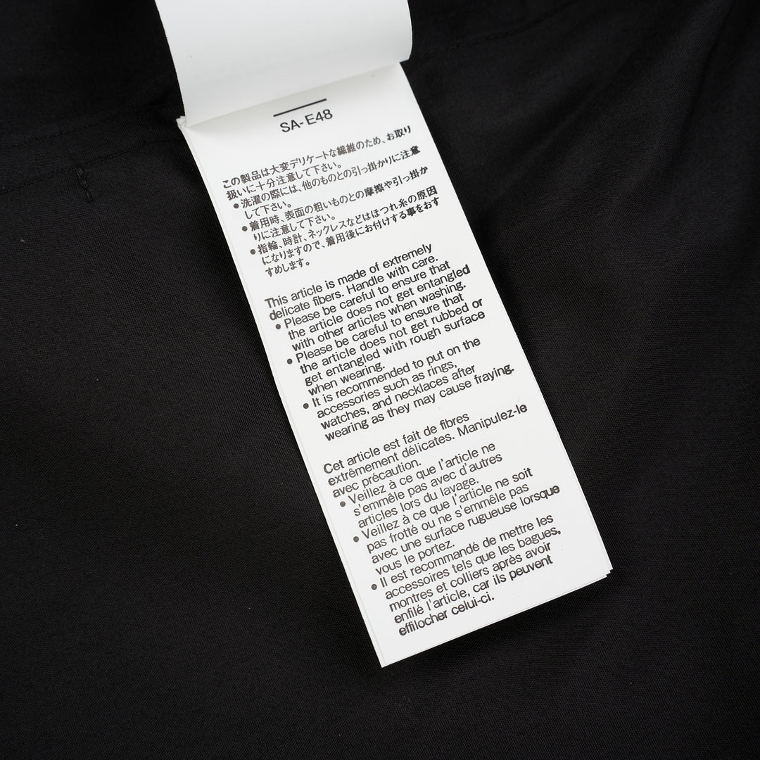 sacai Poplin X Suiting Shirt in black with double-breasted blazer front, peak lapels and gold anchor buttons over a poplin shirt body - view 6