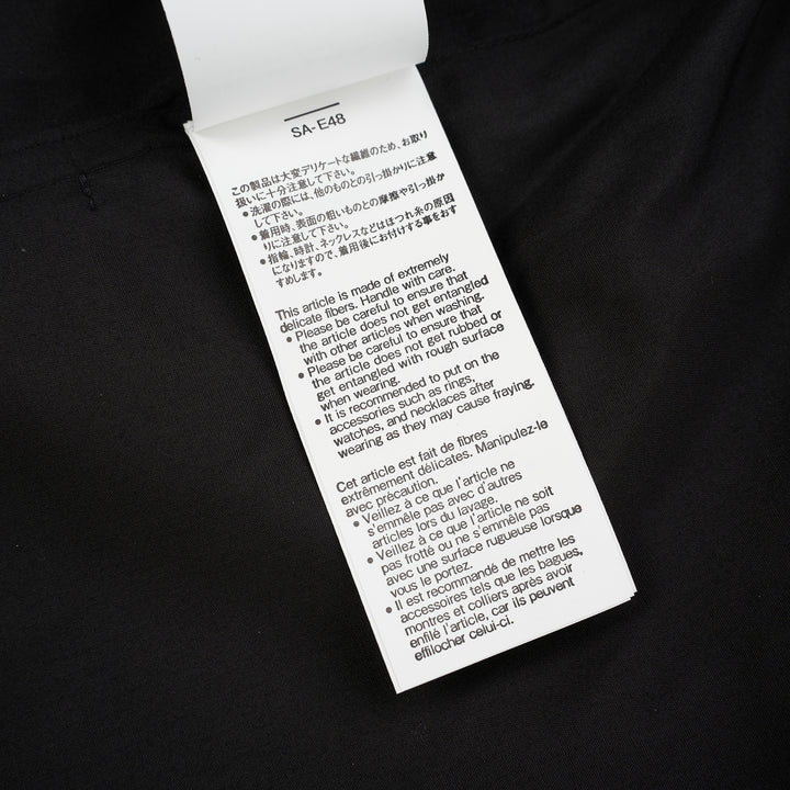 sacai Poplin X Suiting Shirt in black with double-breasted blazer front, peak lapels and gold anchor buttons over a poplin shirt body - view 6
