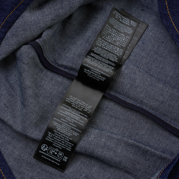 Zimmermann Denim Billow Shirt in dark indigo with stand collar, gold-tone buttons, contrast topstitching and balloon sleeves - view 5
