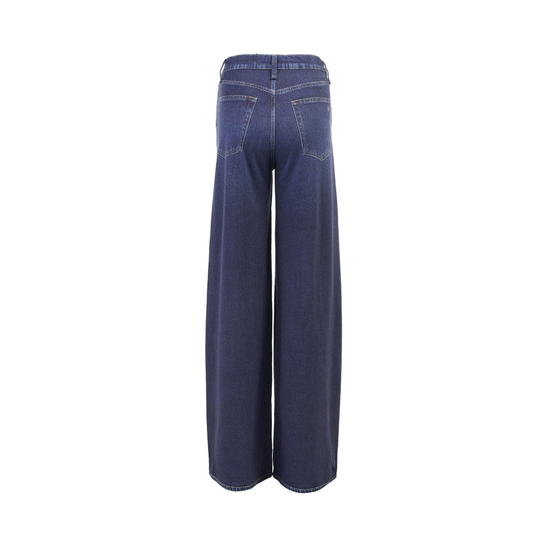 rag & bone Miramar wide leg jeans in a dark indigo wash, shown from the front with a high-rise waist and five-pocket detailing - view 2