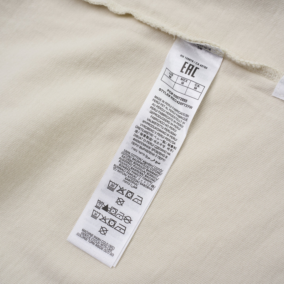 rag & bone University Alex Tee in cream with distressed navy collegiate "rag & bone NYC" graphic on the chest - view 3
