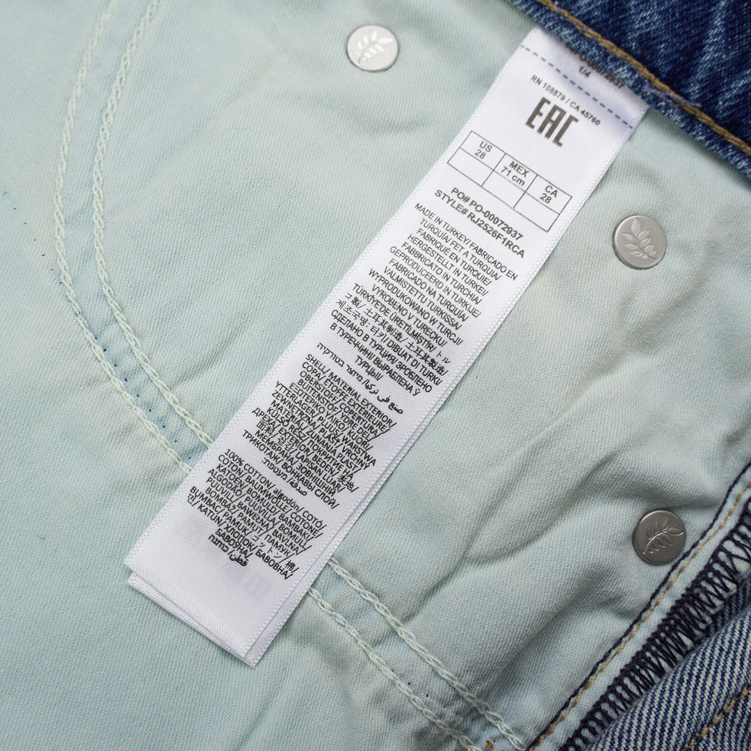 rag & bone Logan Wide Jeans in a faded mid-blue wash, shown from the front with a high-rise waist and wide straight leg - view 3