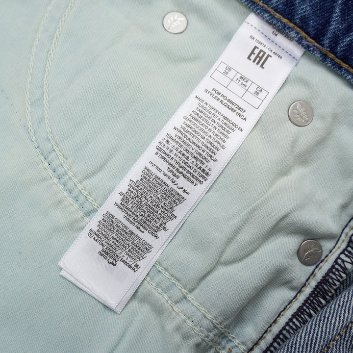 rag & bone Logan Wide Jeans in a faded mid-blue wash, shown from the front with a high-rise waist and wide straight leg - view 3