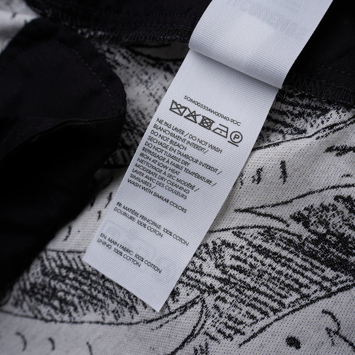 Jacquemus Le Short Pyjama shorts in a black and white chalk-drawn fish print with an elasticated waist and two-button front - view 3