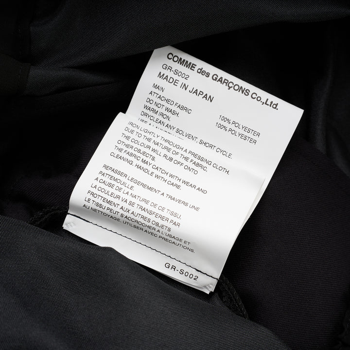 Comme des Garçons black pleated midi skirt with elasticated waist and sheer layered hem - view 3