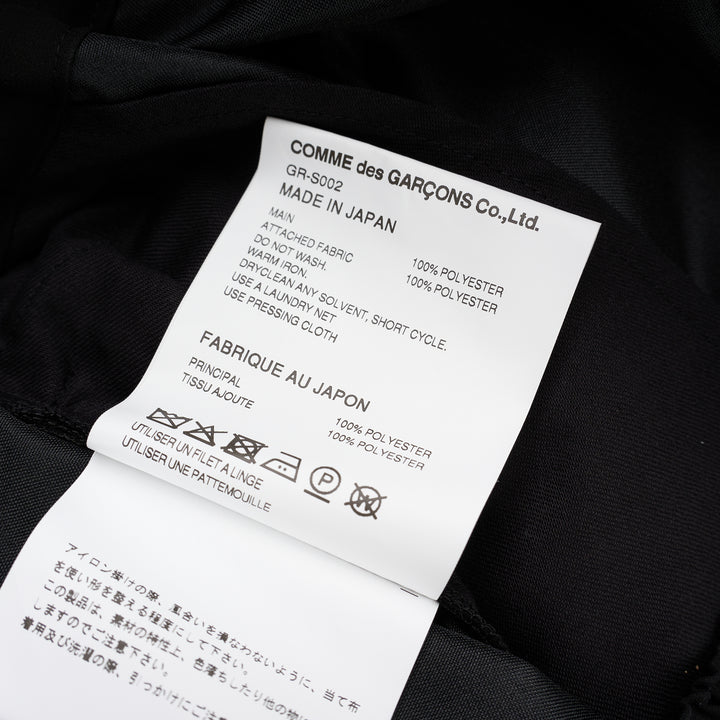 Comme des Garçons black pleated midi skirt with elasticated waist and sheer layered hem - view 4