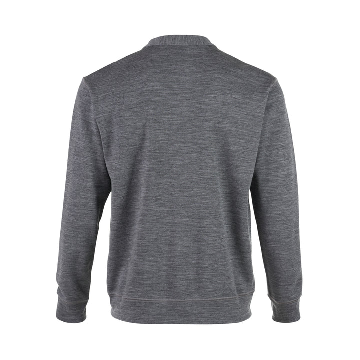 Junya Watanabe MAN grey marl button-up cardigan with V-neck and two textured faux fur flap pockets - view 2