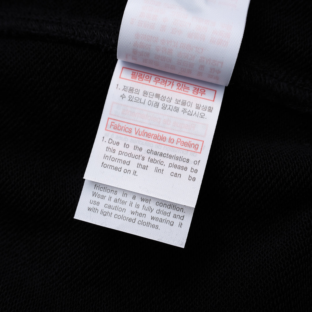 Wooyoungmi black pullover hoodie with drawstring hood, kangaroo pocket and tonal logo patch on the chest - view 7