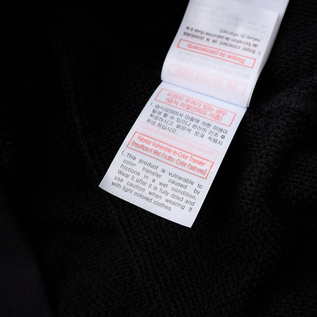 Black Wooyoungmi zip-up hoodie with padlock-style zip pull, stud-detailed kangaroo pockets and small gold logo on the chest - view 8