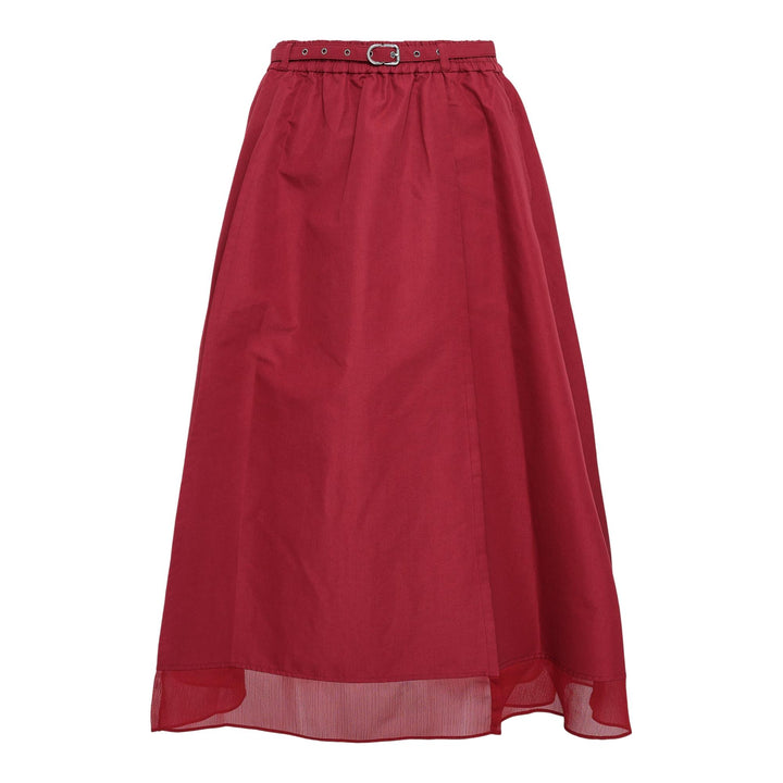 Club21 - 3.1 Phillip Lim - Belted Midi Skirt With Chiffon Hem - SKIRTS - Red