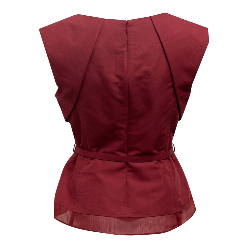 Club21 - 3.1 Phillip Lim - Draped Bow Belted Shell Top - KNIT TOPS - Red