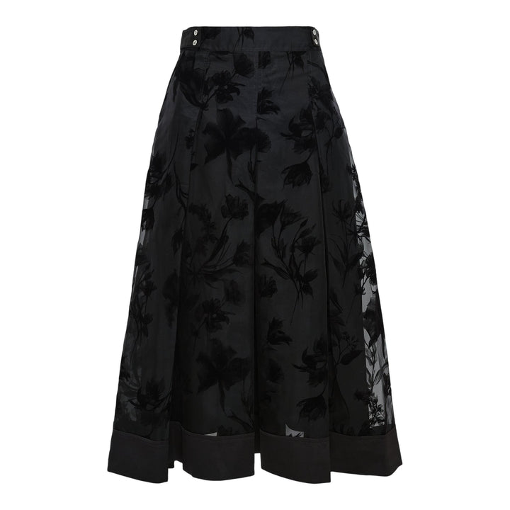 Club21 - 3.1 Phillip Lim - Flocked Organza Midi Skirt - SKIRTS - Black