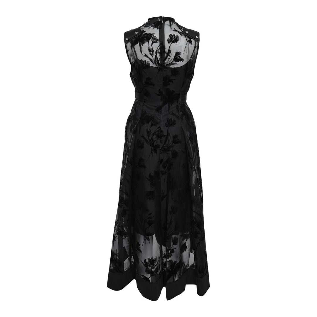 Club21 - 3.1 Phillip Lim - Flocked Organza Sleeveless Midi Dress - WOVEN DRESSES - Black
