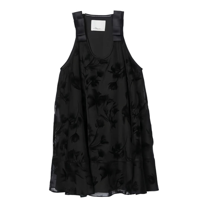 Club21 - 3.1 Phillip Lim - Flocked Organza Trapeze Dress - DRESSES - Black
