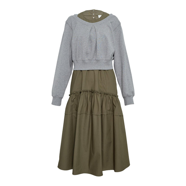 Club21 - 3.1 Phillip Lim - Long Sleeve Double Layer Combo Dress - KNIT DRESSES - Grey