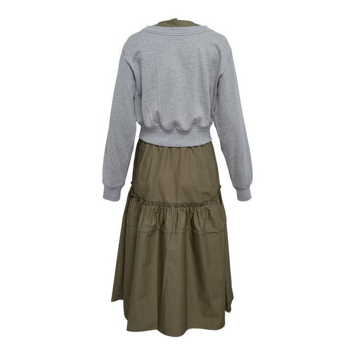 Club21 - 3.1 Phillip Lim - Long Sleeve Double Layer Combo Dress - KNIT DRESSES - Grey