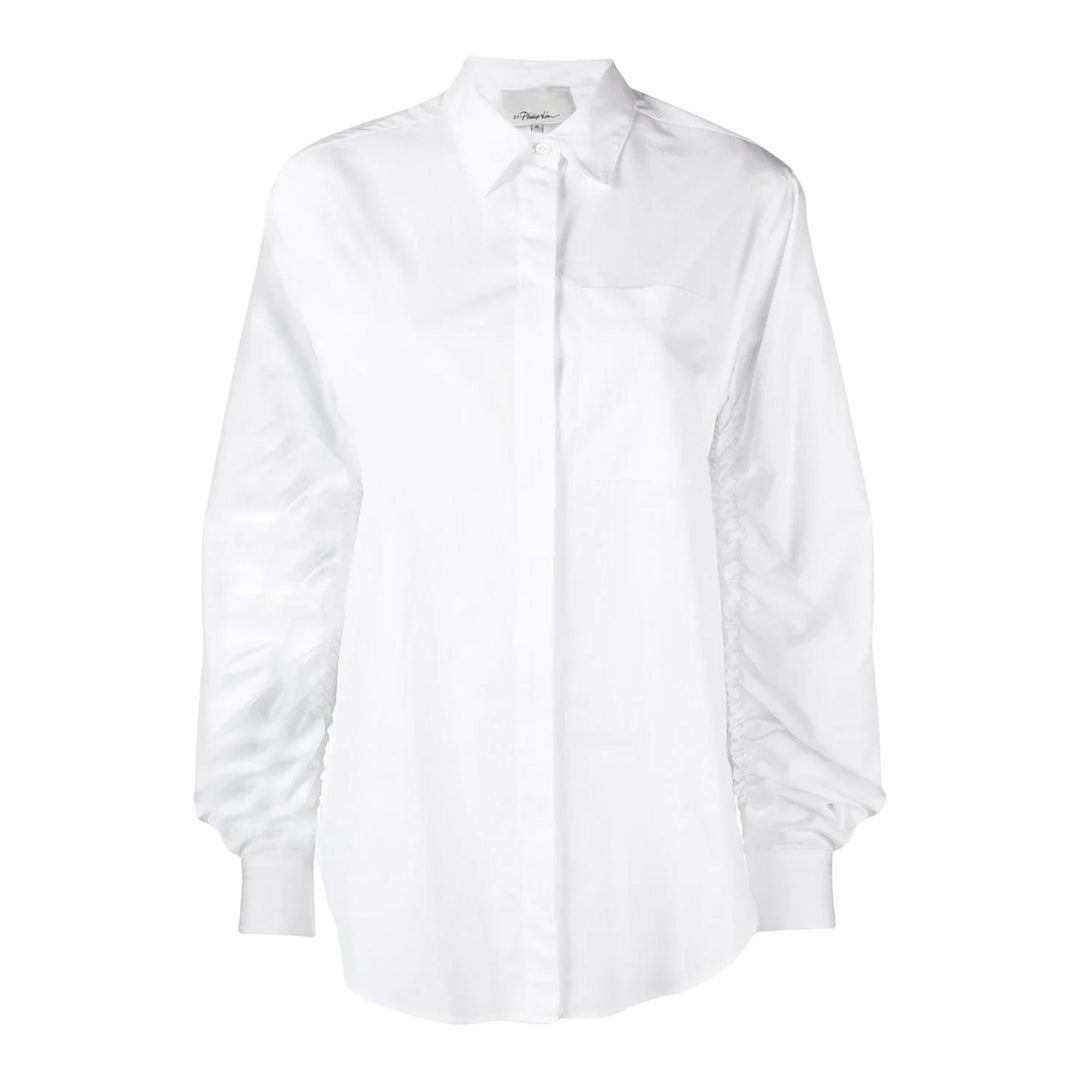 Club21 - 3.1 Phillip Lim - Long Sleeve Shirt With Gathered Sleeve - BLOUSES - Off-White