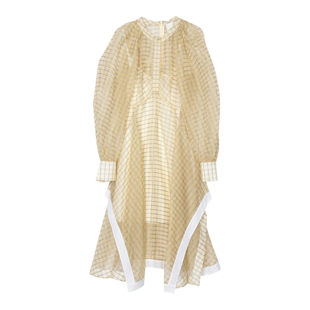 Club21 - 3.1 Phillip Lim - Plaid Organza Flounce Hem Dress - DRESSES - Beige