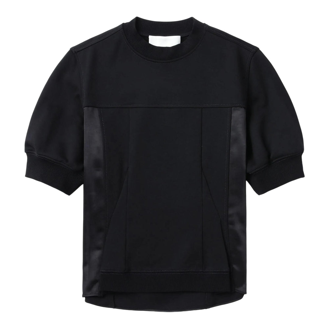 Club21 - 3.1 Phillip Lim - Satin Flounce Combo Terry Top - KNIT TOPS - Navy