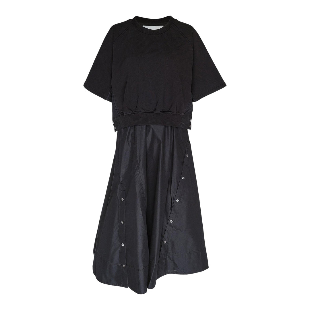 Club21 - 3.1 Phillip Lim - Short Sleeve French Terry Combo Dress - KNIT DRESSES - Black