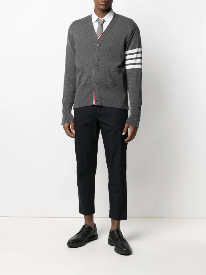 Classic V-Neck 4-Bar Cardigan