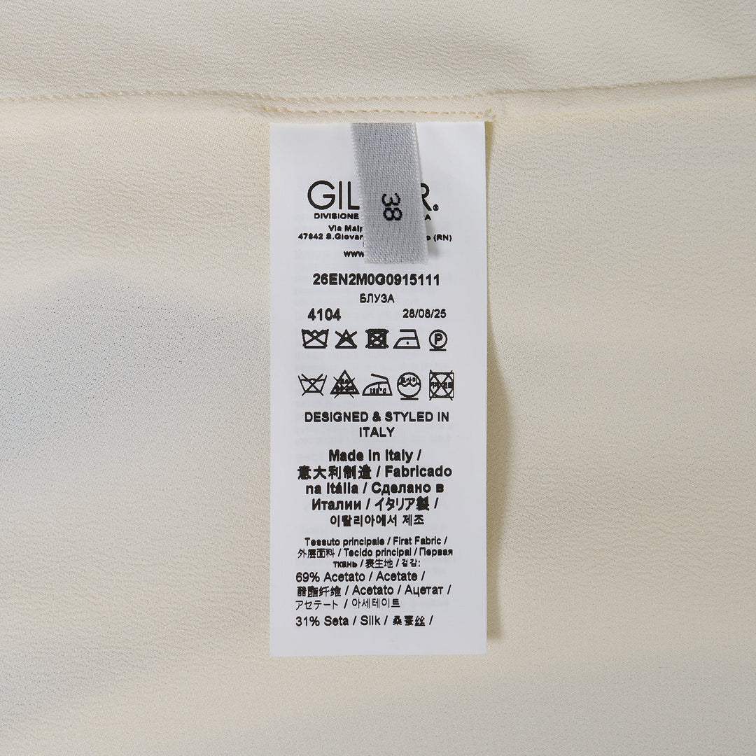 Crepe De Chine Short Sleeve Blouse