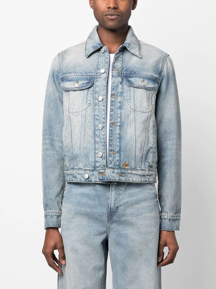 Dirty Blue Denim Strap Jacket