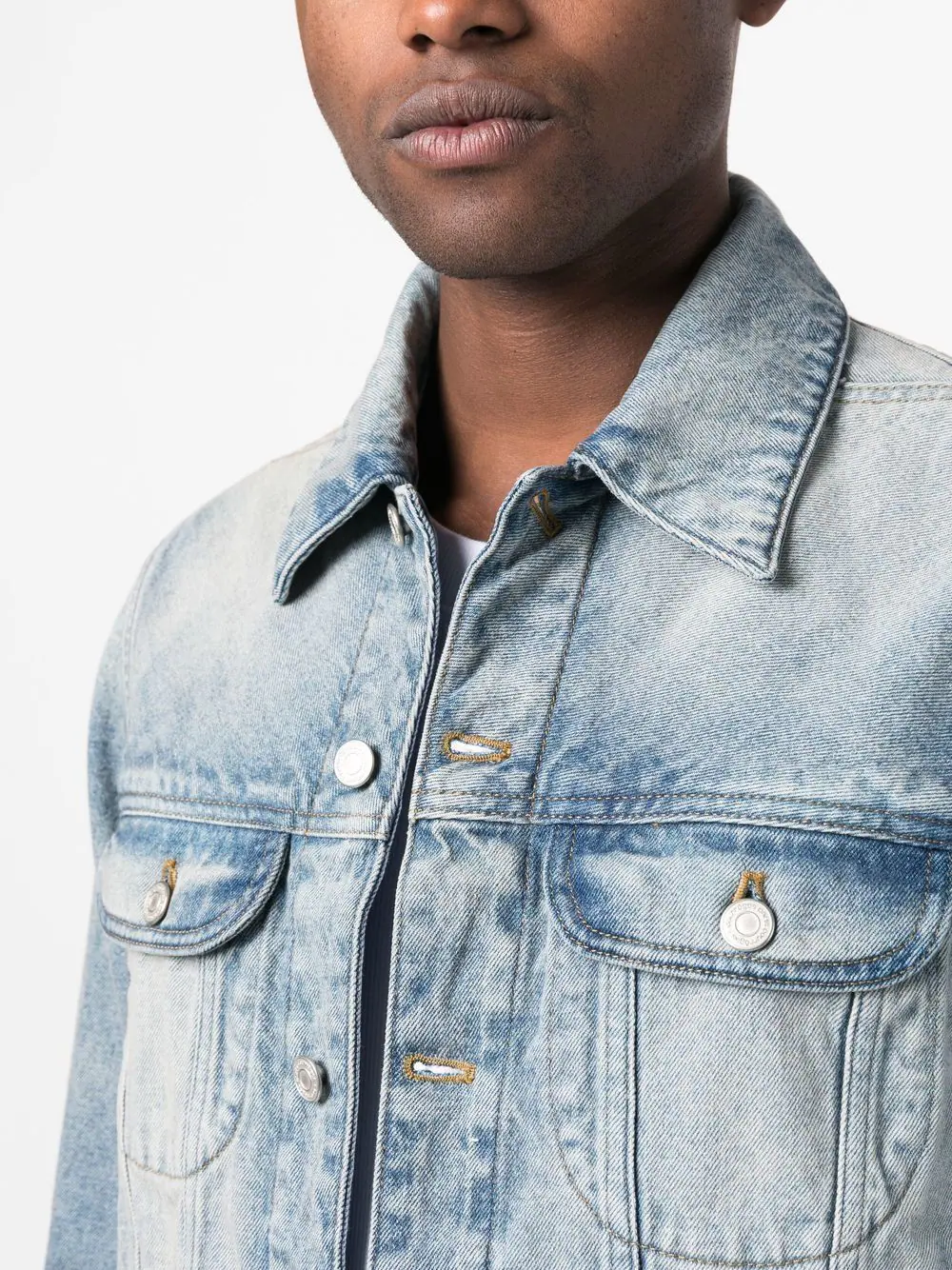 Dirty Blue Denim Strap Jacket