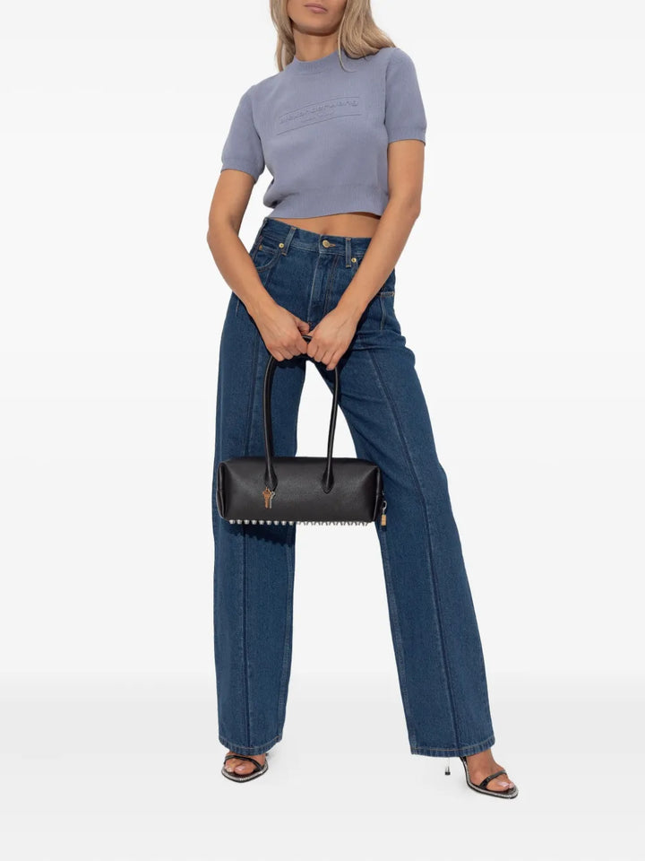 Embossed Logo Ribbed Tee