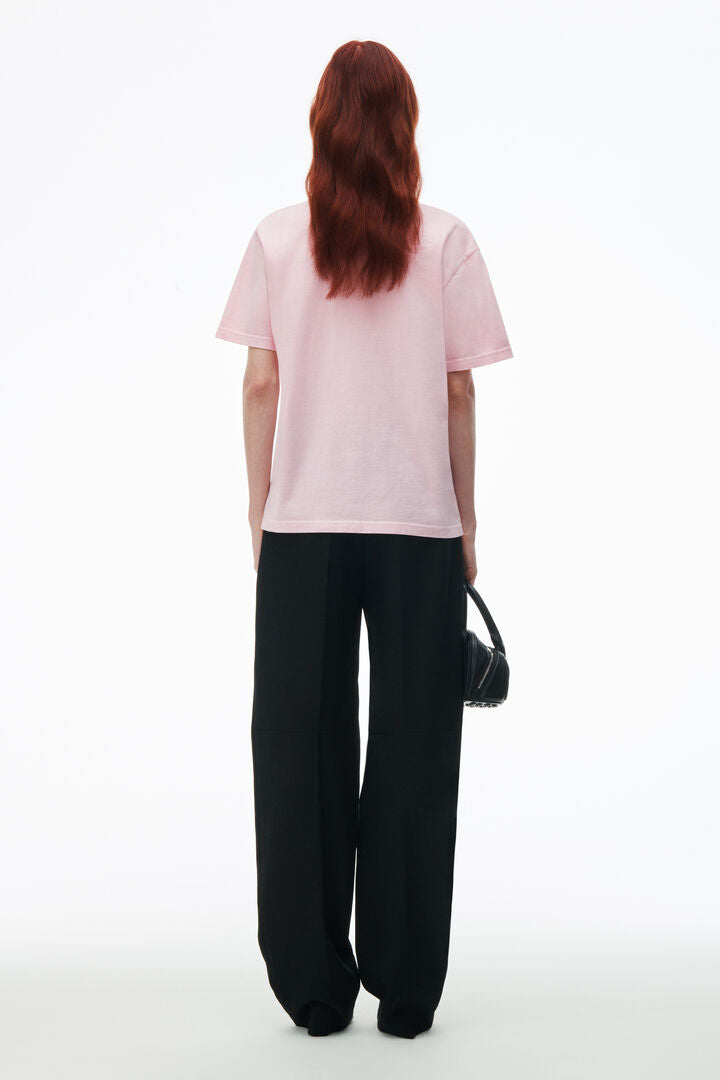 Essential 棉質平紋針織泡泡標誌 T 卹