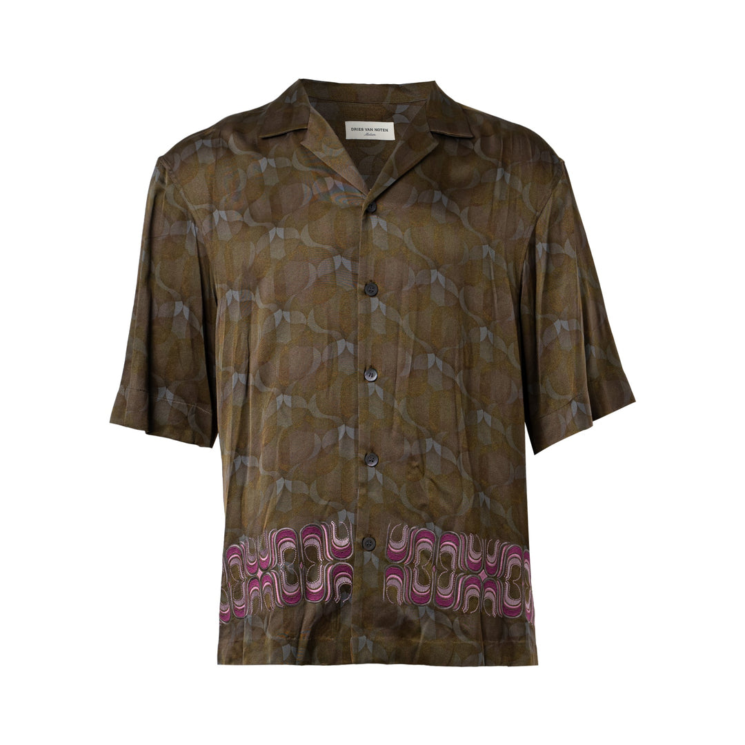 Midweight Printed Viscose Satin Shirt