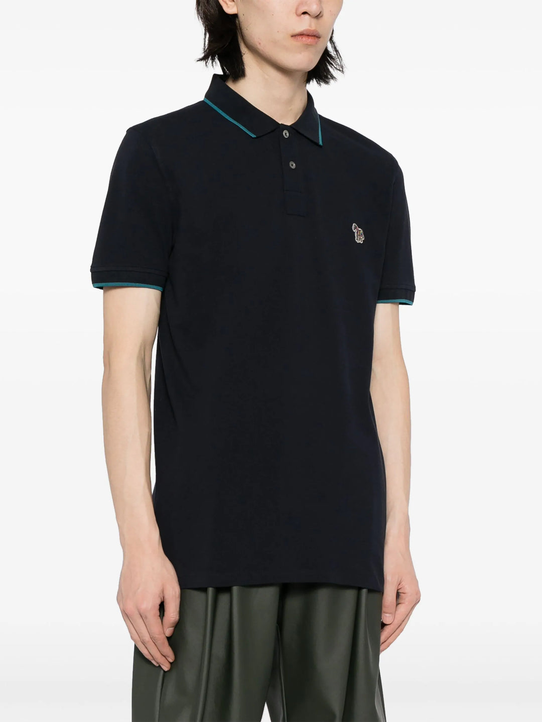 Mens Slim Polo Zebra Badge