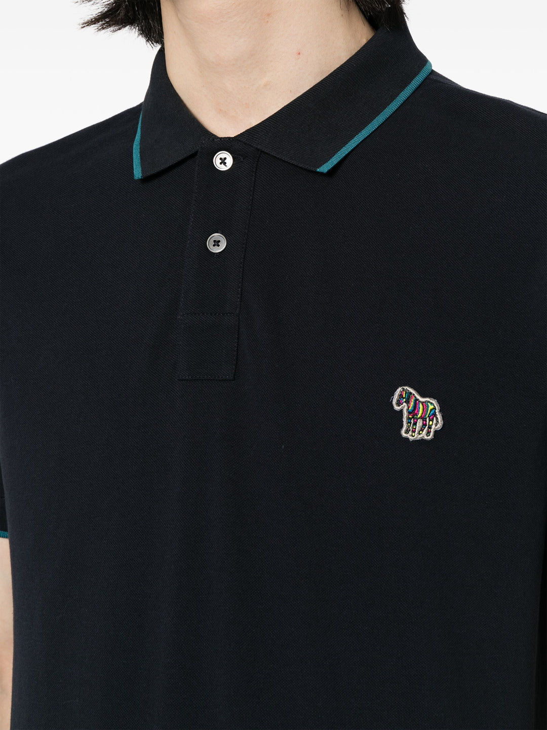 Mens Slim Polo Zebra Badge