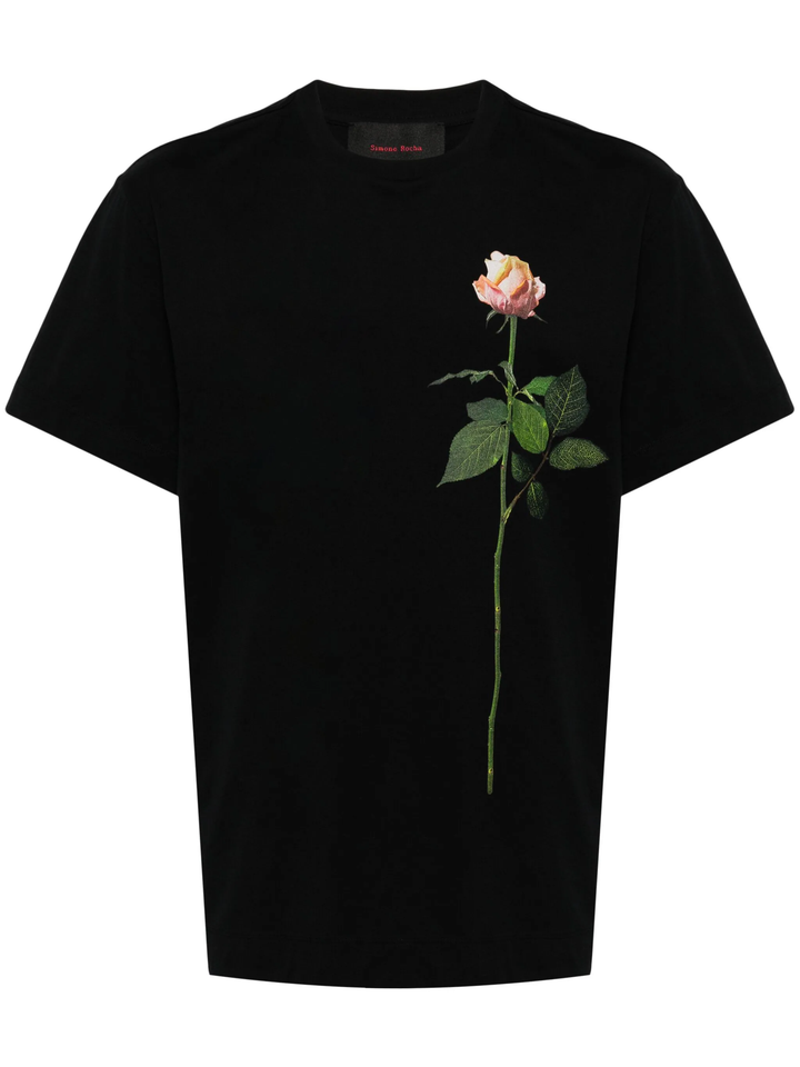 Short Sleeve T-Shirt With Rose Print
