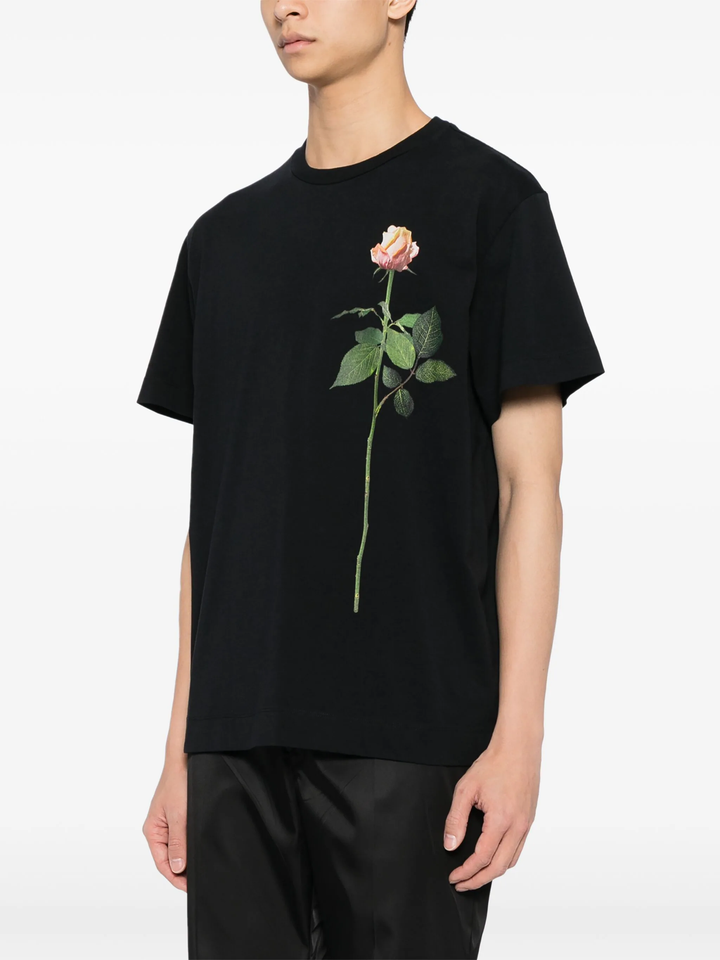 Short Sleeve T-Shirt With Rose Print