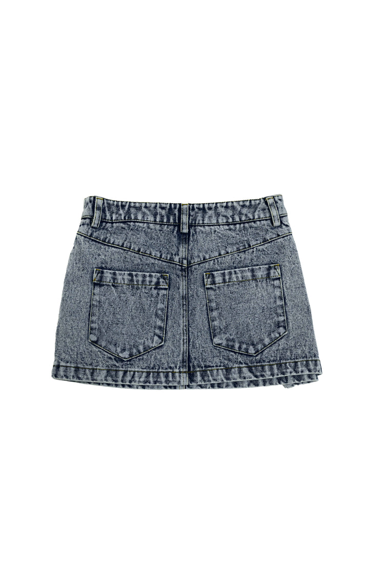 Tuck Denim Skirt