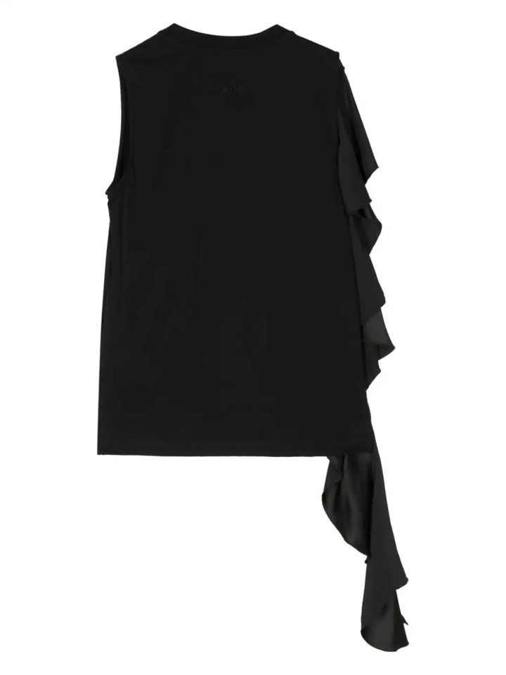 Satin Ruffles Sleeveless Top