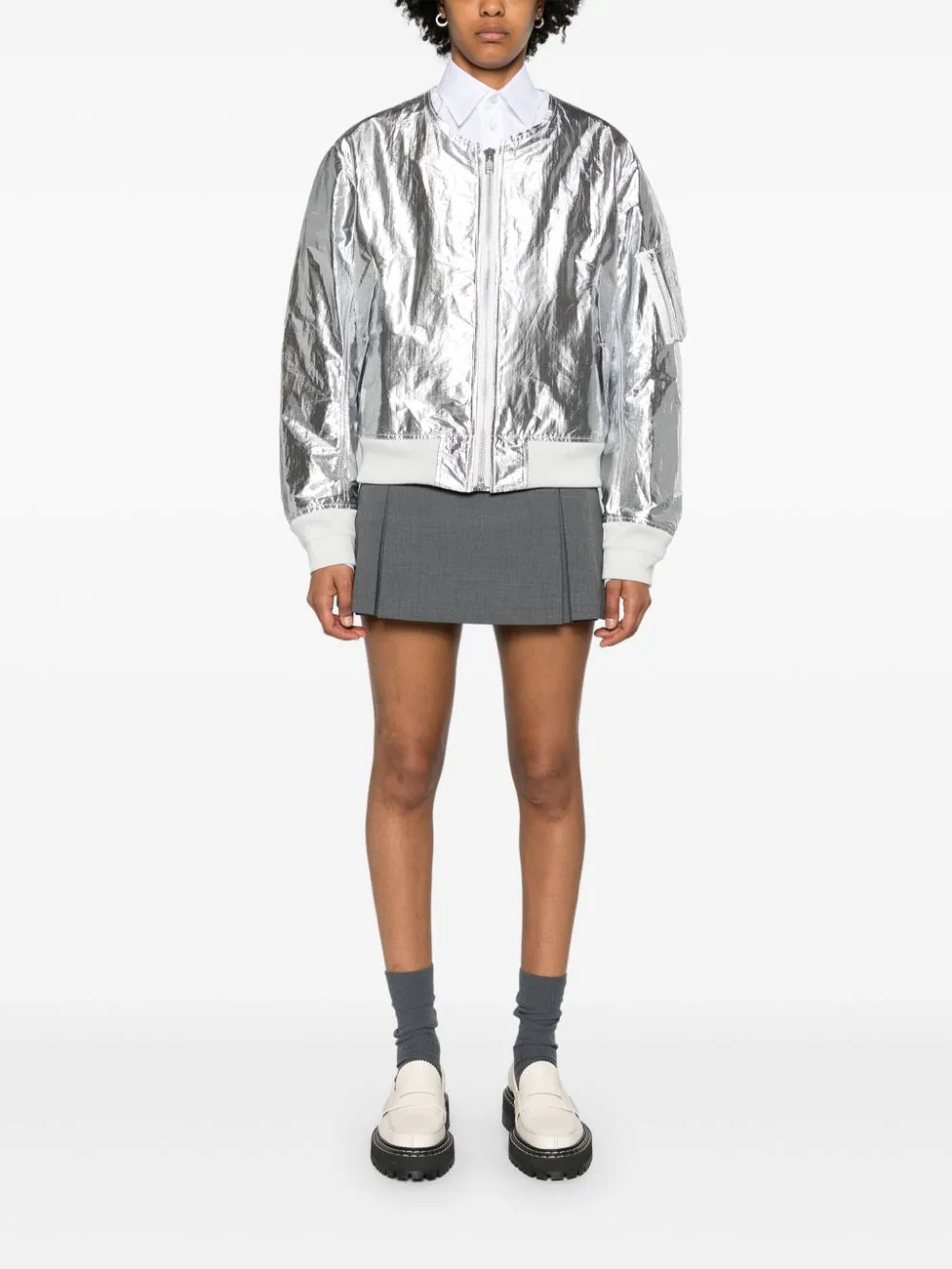 Silver Taffeta Ma Jacket