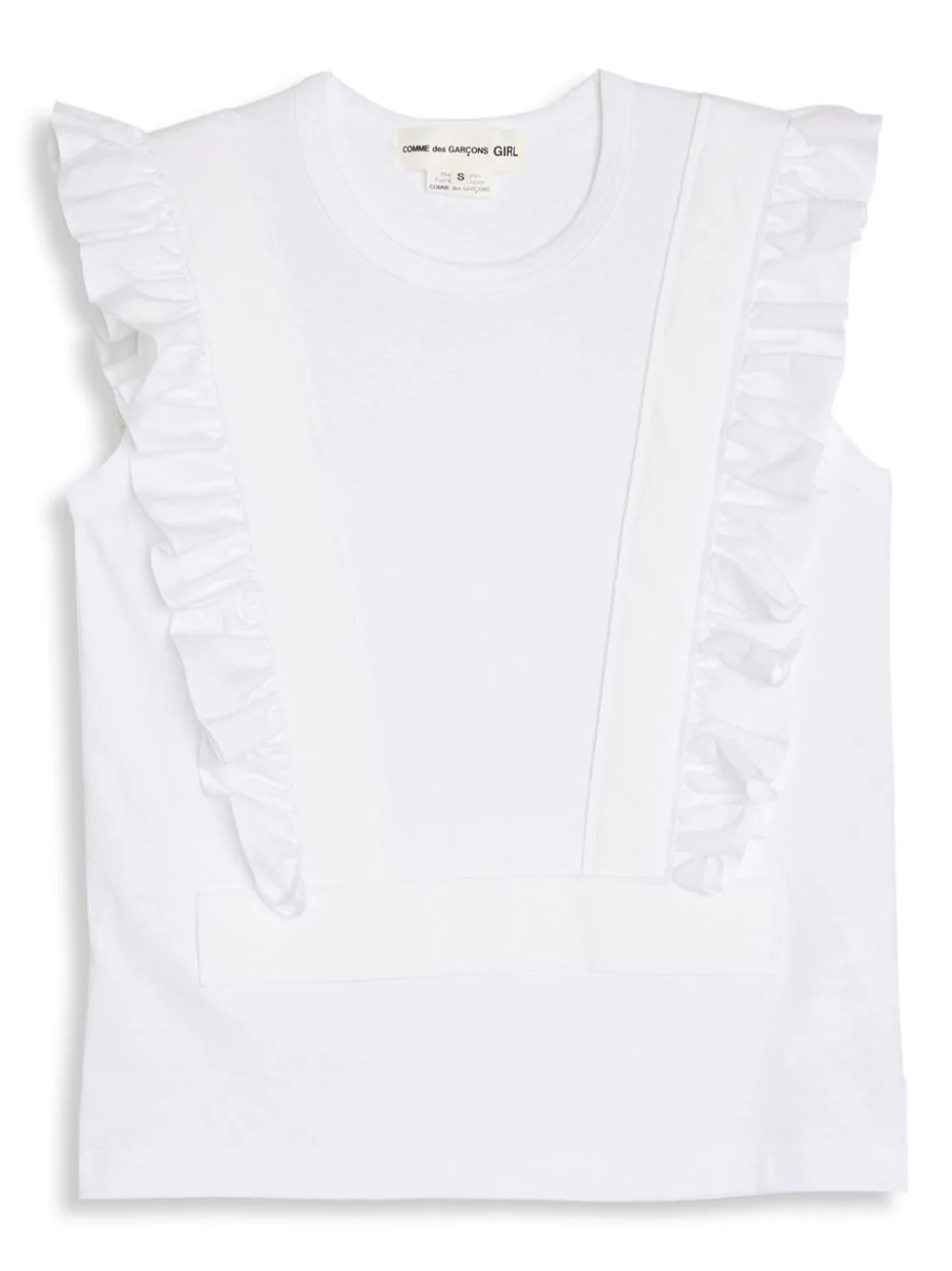 Sleeveless Ruffle-Detail Tee