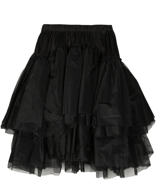 Semi-Sheer Ruffled Skirt
