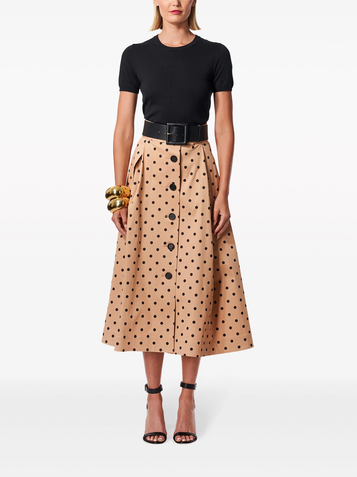 Aline Button Front Midi Skirt