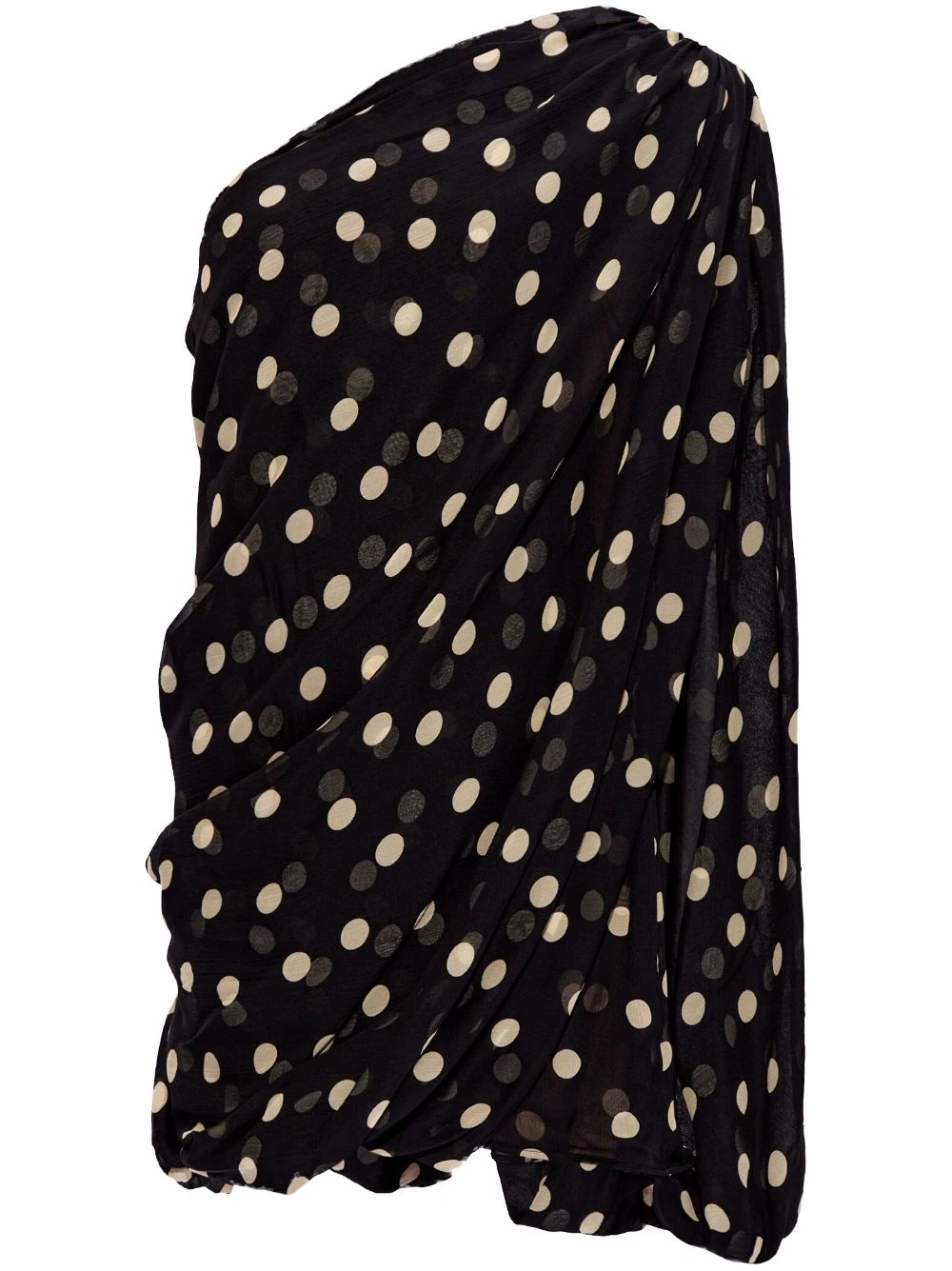 Polka Dots Print Half Shoulder Dress