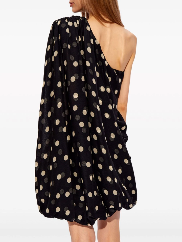 Polka Dots Print Half Shoulder Dress