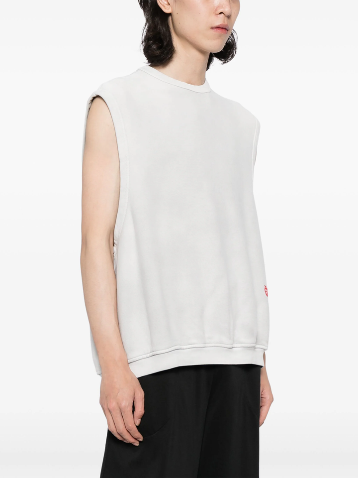 Crew Neck Vest With Pigment Wash