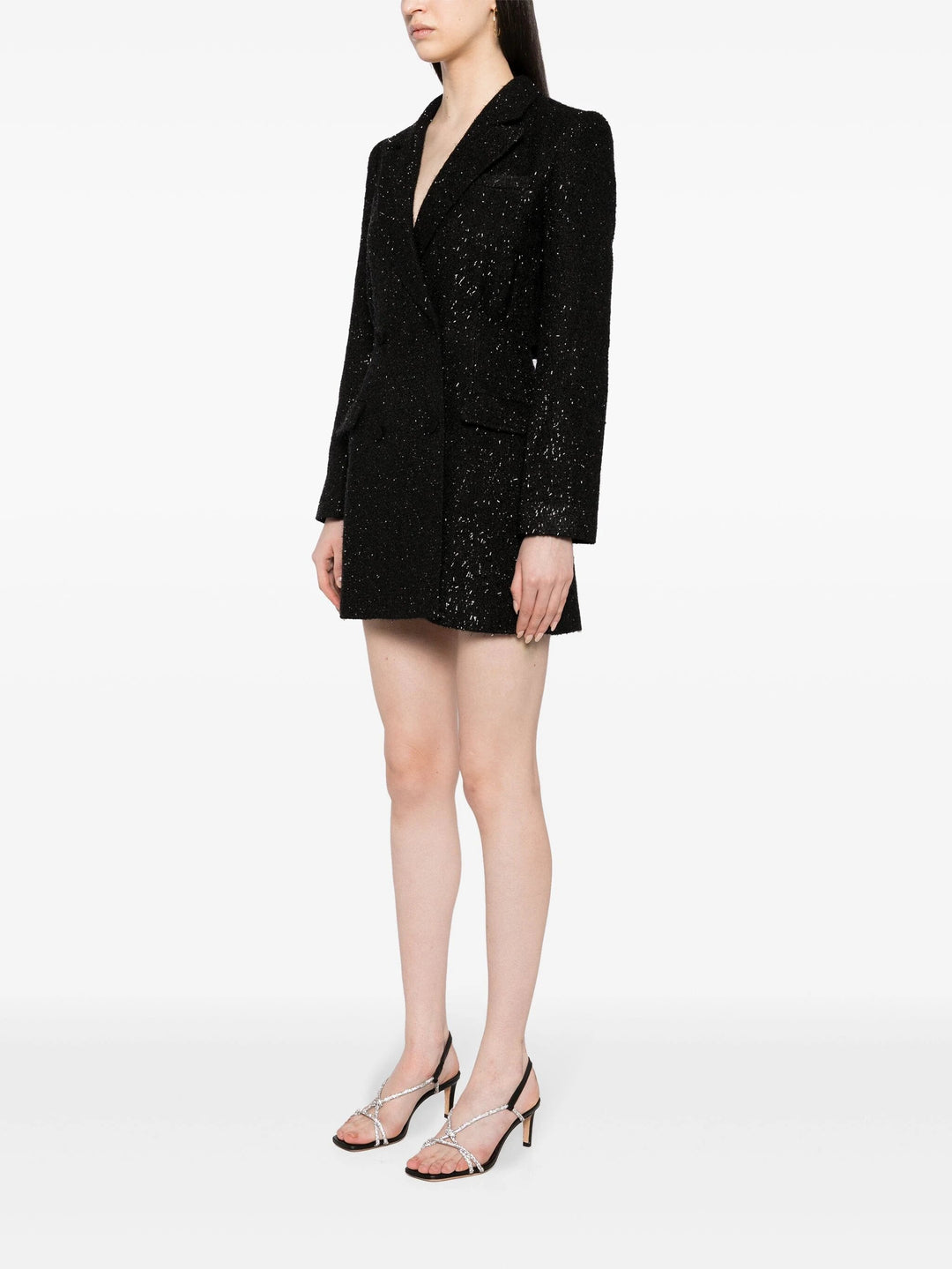 Black Boucle Tailored Mini Dress